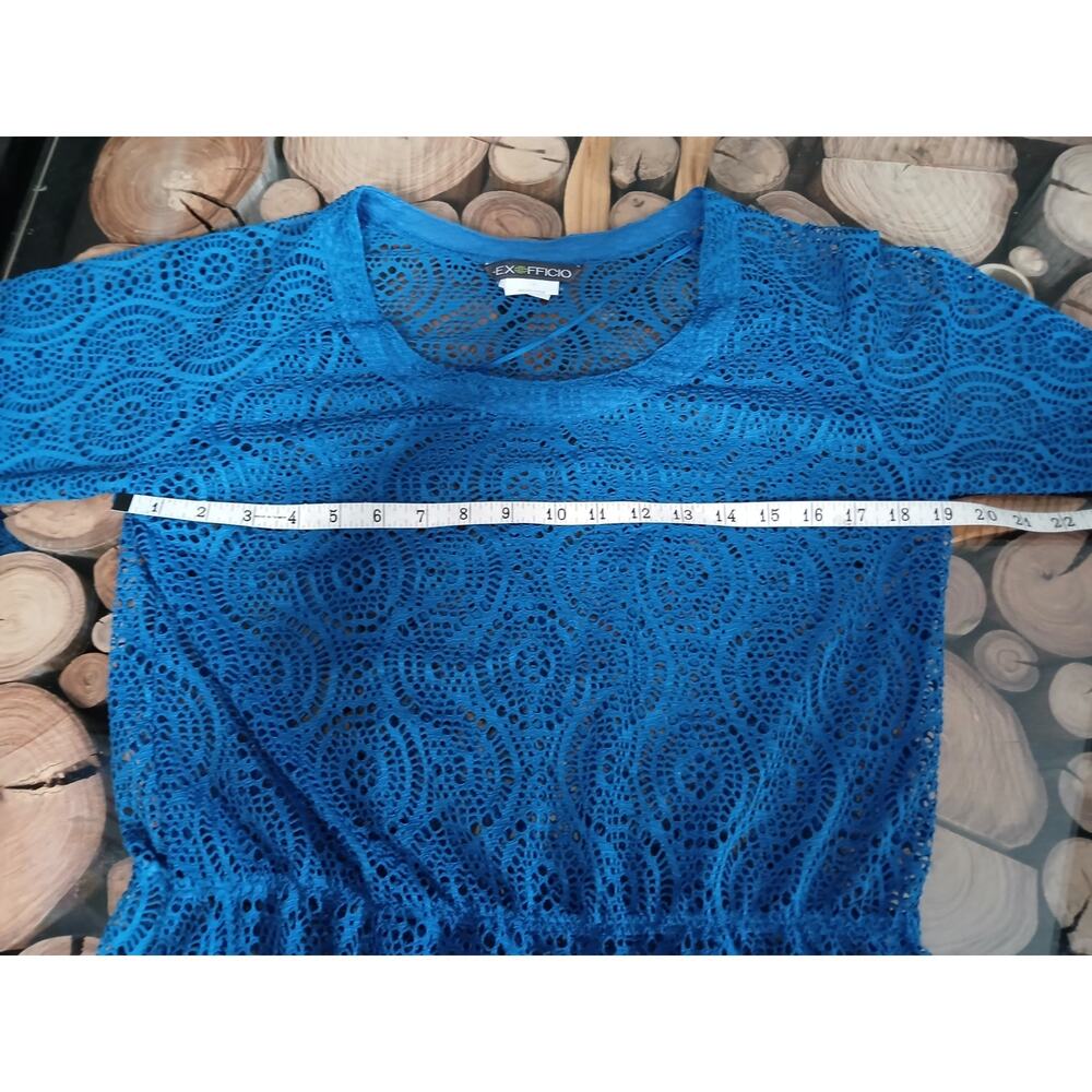Exofficio Mesh Cover Dress Blue Swim Beach Summer Tunic Medium - Picture 4 of 10